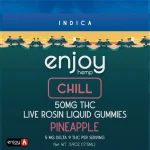 50mg Live Rosin Liquid Gummies - Pineapple for Chill (Indica) | Black Tie CBD