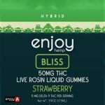 50mg Live Rosin Liquid Gummies - Strawberry for Bliss (Hybrid) | Black Tie CBD