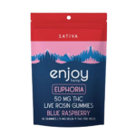 Live Rosin Microdose THC Gummies 5 mg each for Euphoria - 50 mg total | 10 gummies - Sativa-Infused Blue Raspberry | Black Tie CBD